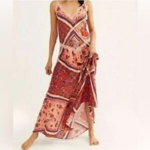 Free People Intimately  Stevie Printed Maxi Dress Geranium Combo